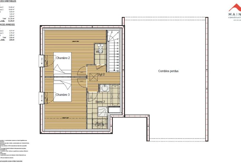  Vente Terrain + Maison - Terrain : 1 630m² - Maison : 100m² à Le Breil-sur-Mérize (72370) 