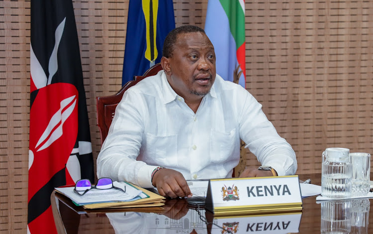 President Uhuru Kenyatta during a virtual meeting of the UNSC on the challenges of maintaining peace and security in fragile contexts.