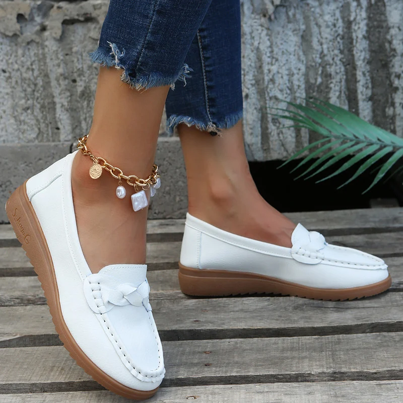 Ballerines Femme Design Tissé Chaussures Souples Printemps Été Confort et Élégance pour un Look Décontracté