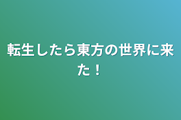 転生したら東方の世界に来た！