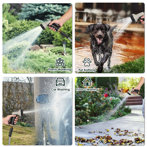 Title 8, 100ft Stainless Steel Metal Garden Hose, Flexib...