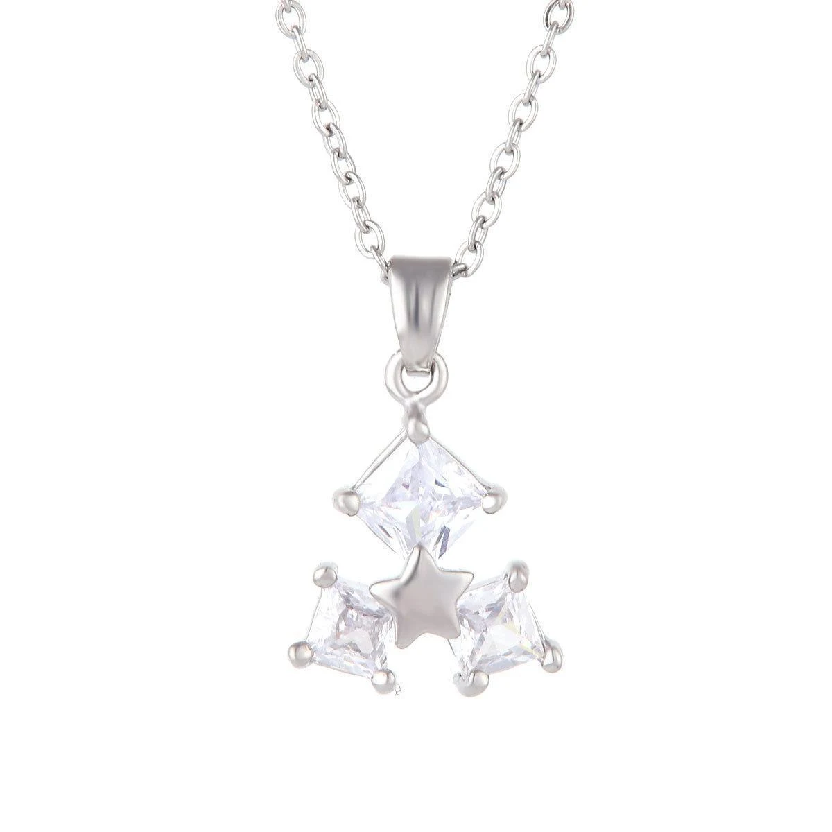 Title 6, Zirkoon XINGX titanium stalen ketting voor dame...