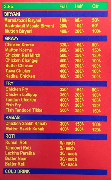 Abdul Muradabadi Chicken Corner menu 