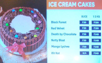 Kelvin Scale - Natural Ice Creams And Waffle menu 