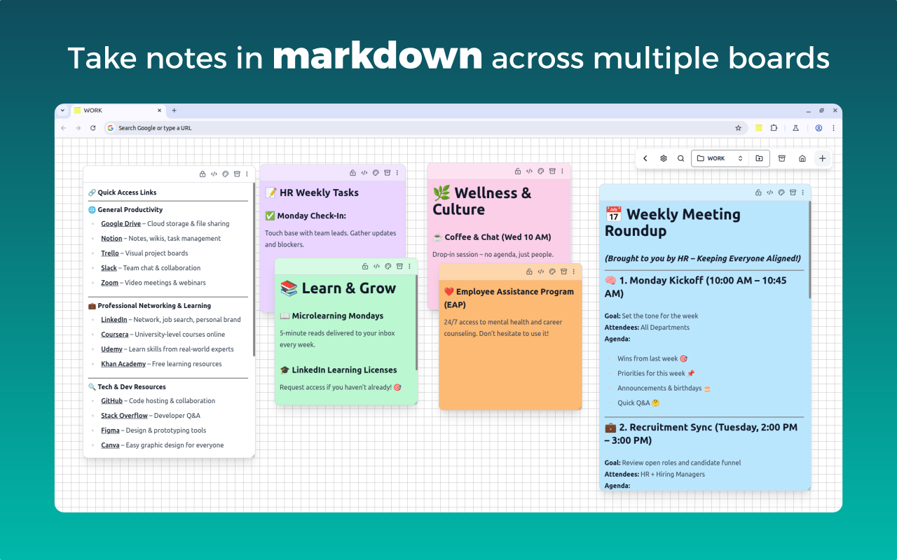 MemoTab : New Tab Sticky Notes Chrome Extension Image 2