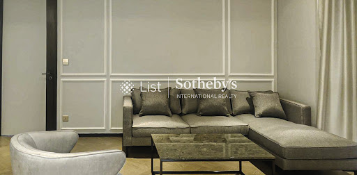 Modern living room with grey sectional sofa - Apartment / penthouse rental in Bangkok, 2 bedrooms