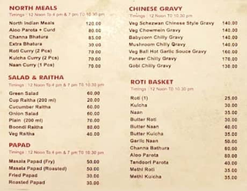 Vijayalakshmi Veg menu 