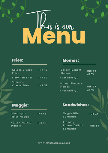 The Tree House menu 