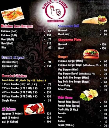 Rolls N Grills menu 