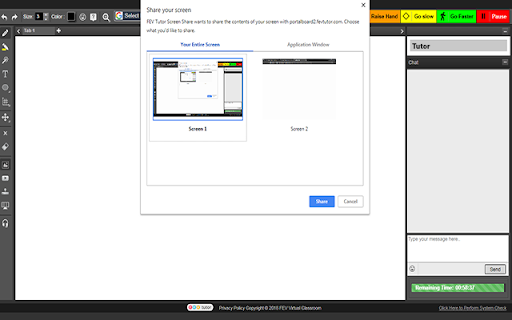 FEV Tutor Screen Share