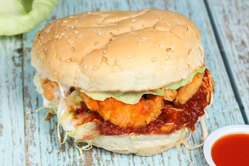 Spicy Chicken Burger With Fries And Coke [250 Ml]