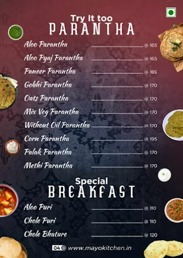 Mayo Cafe And Restaurant menu 