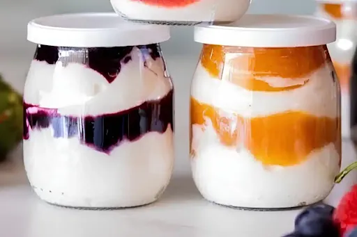 Mango Cheese Cake Blueberry Cake In Jar [2 Pieces]