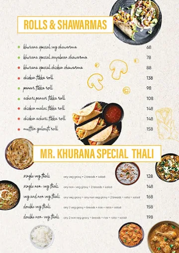 Chicken Khurana menu 