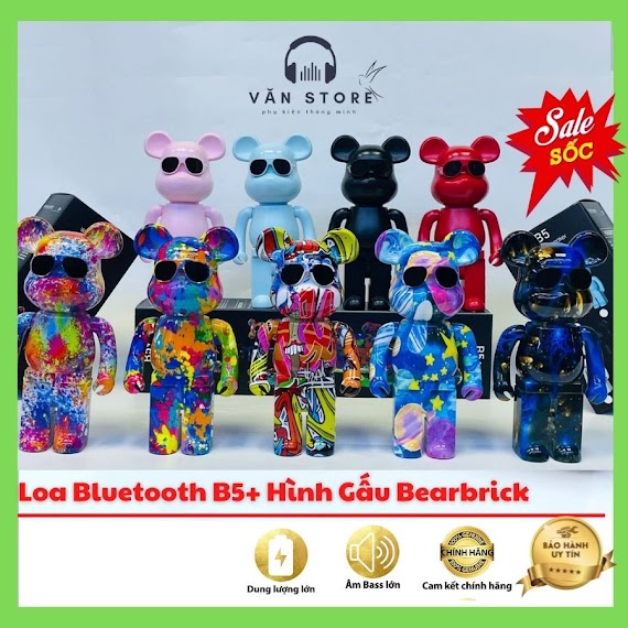 Loa Bluetooth Gấu Bearbrick Nghe Nhạc Cực Hay, Loa Bluetooth Gấu Mini B5 Màu Sắc Sang Chảnh Mẫu Mới 2022