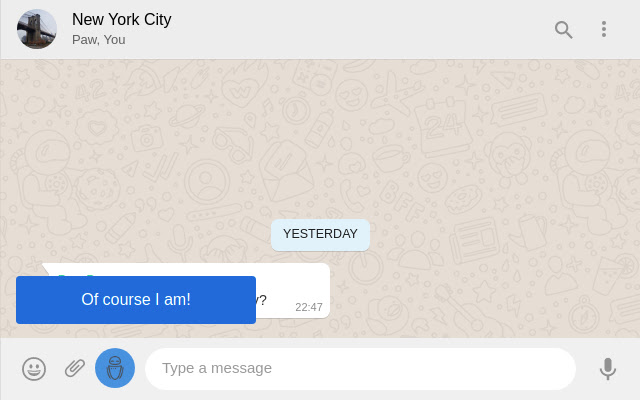 WhatsApp™ Web Reply Buttons