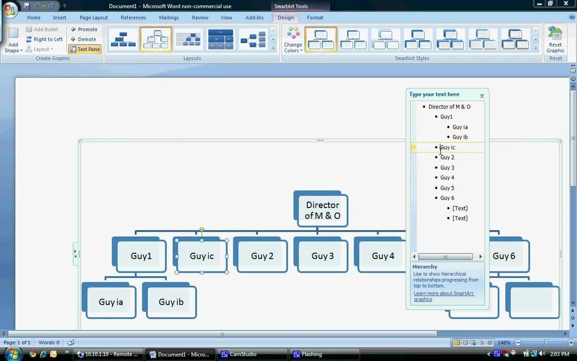 Tool for creating flow charts