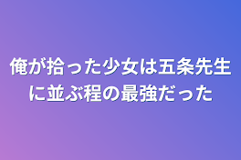 俺が拾った少女は五条先生に並ぶ程の最強だった