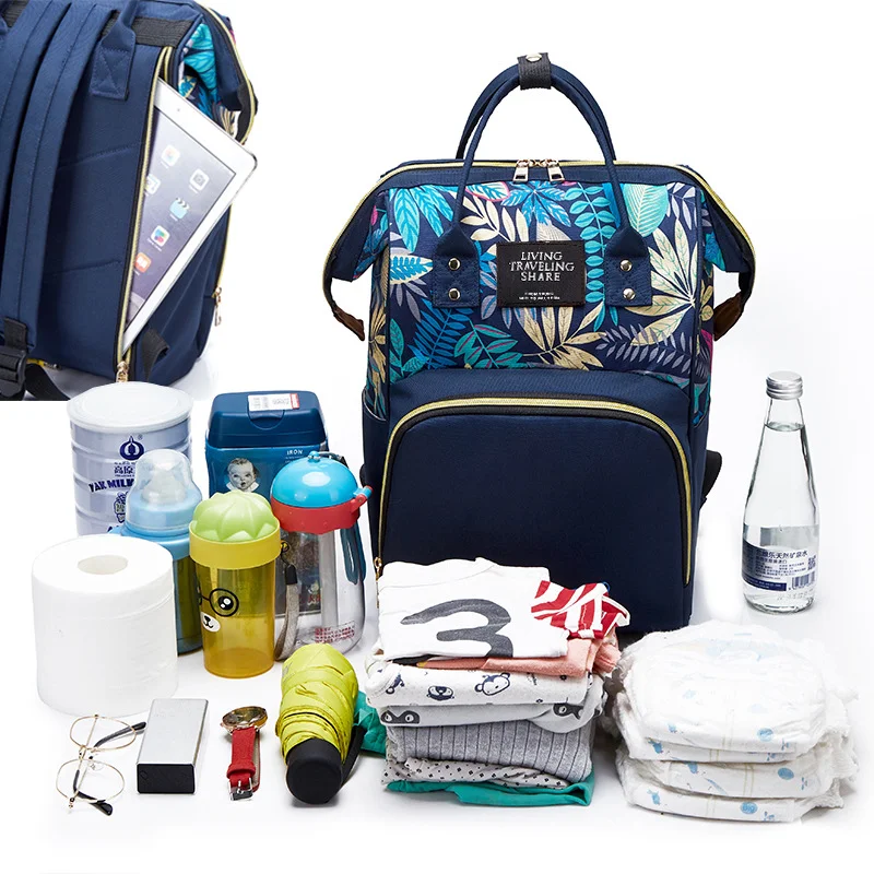 Große Wickelrucksack-Tasche wasserdicht multifunktional, geräumig für Mutter und Baby, perfekt für unterwegs, viel Stauraum.