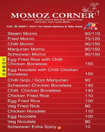 Momoz Corner menu 