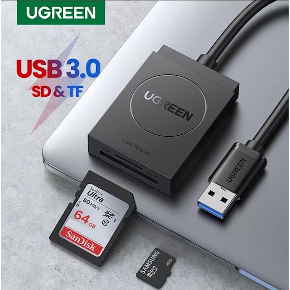 Đầu Đọc Thẻ Usb 3.0 Chính Hãng Ugreen 20250 Cr127 Hỗ Trợ Sd/Tf Cao Cấp Màu Đen