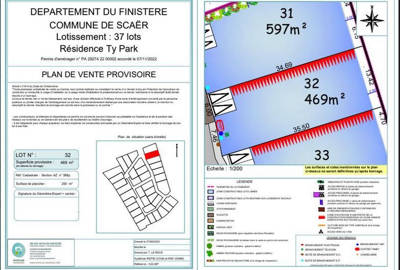  Vente Terrain à bâtir - à Scaër (29390) 