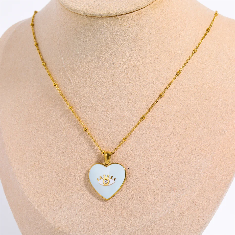 Hartvormige oliedruppel oog hanger ketting vintage artistiek. Uniek sieraad voor een vleugje kunst en elegantie.