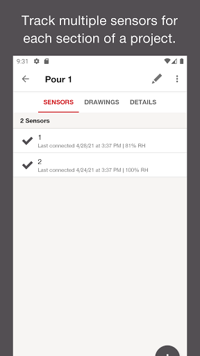Screenshot Hilti Concrete Sensors