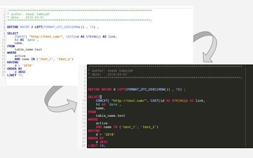 SQL Dark Theme