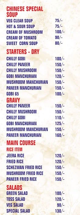 Thejas Bhavan menu 