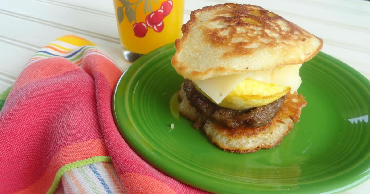 Sausage-Cheese Pancake Sandwiches Recipe 