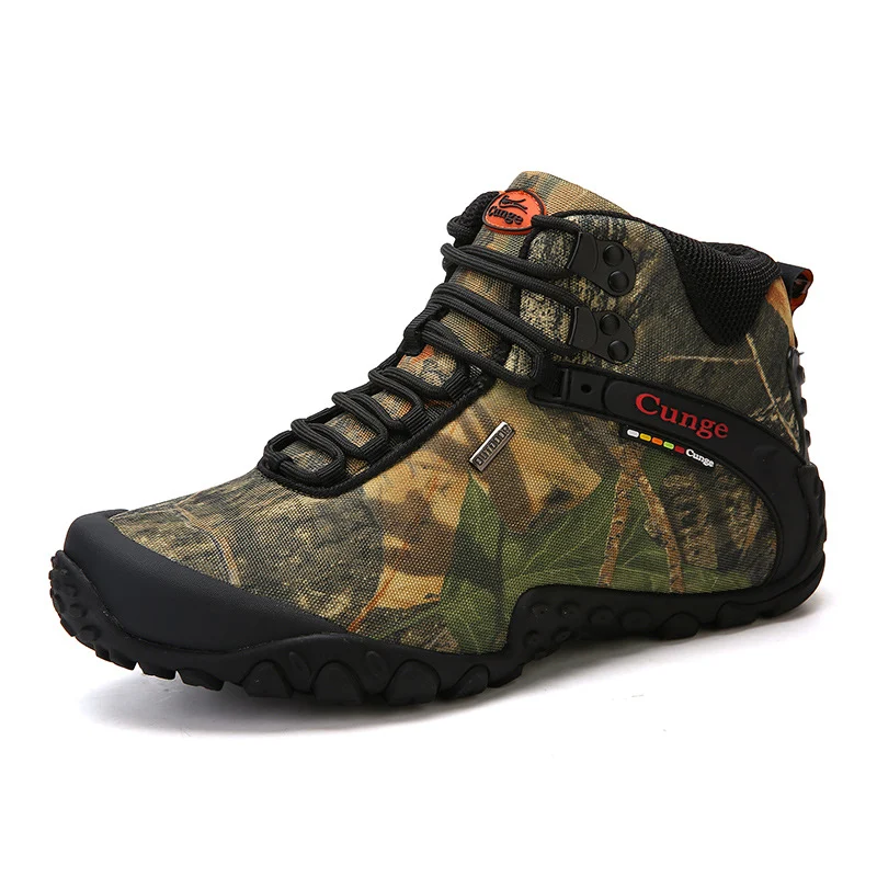 Botas de escalada camufladas masculinas para comércio exterior, esportivas, camping. Perfeitas para montanhismo e atividades ao ar livre, confortáveis e duráveis.