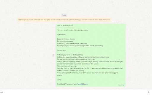Send ChatGPT with WhatsApp