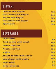 Pan Biryani menu 3