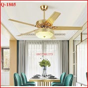 Quạt Trần Đèn Trang Trí Q1805 Có Điều Khiển Từ Xa, Động Cơ Lõi Đồng Công Xuất 90W, Đèn Led Sáng 3 Chế Độ, Bảo Hành 5 Năm