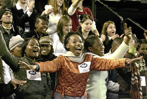 LOSERS AND WINNERS: 'Idols SA' Season 4 in 2007 saw Thilisile Mokgale, front, and many other hopefuls fill up the Standard Bank Arena for the Johannesburg legPicture: Dudu Zitha