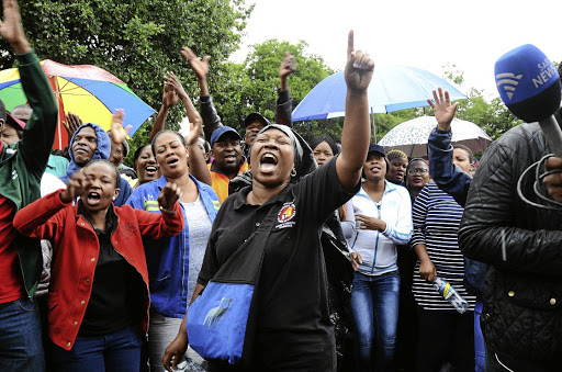 Workers of Optimum Coal mine at Hendrina near Middelburg in Mpumalanga protest amid uncertainties about the future of the mine and nonpayment of their salaries.