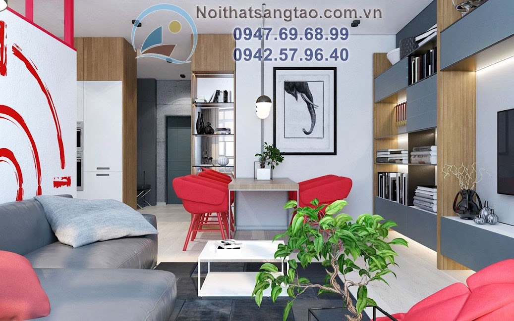 thiết kế nội thất chung 90m2 đẹp