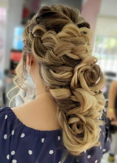 rose swirl braided hair