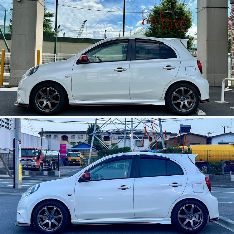 マーチのk13改・マーチニスモS・車高調・車高・TEINに関するカスタム事例の投稿画像1枚目