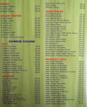 Panchami Hotel menu 