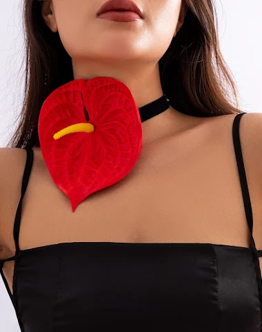Handgemaakte bloemen choker van fla - 3