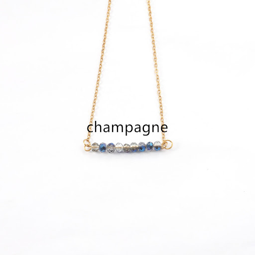 Title 10, 4mm Glass Stone Necklace Stainless Steel Chain....