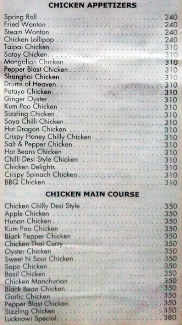 Its Lucknowi menu 