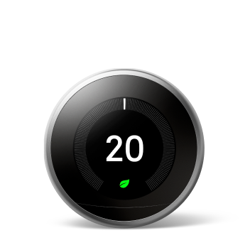 Image of Choose your Nest Learning Thermostat in Stainless Steel colour.