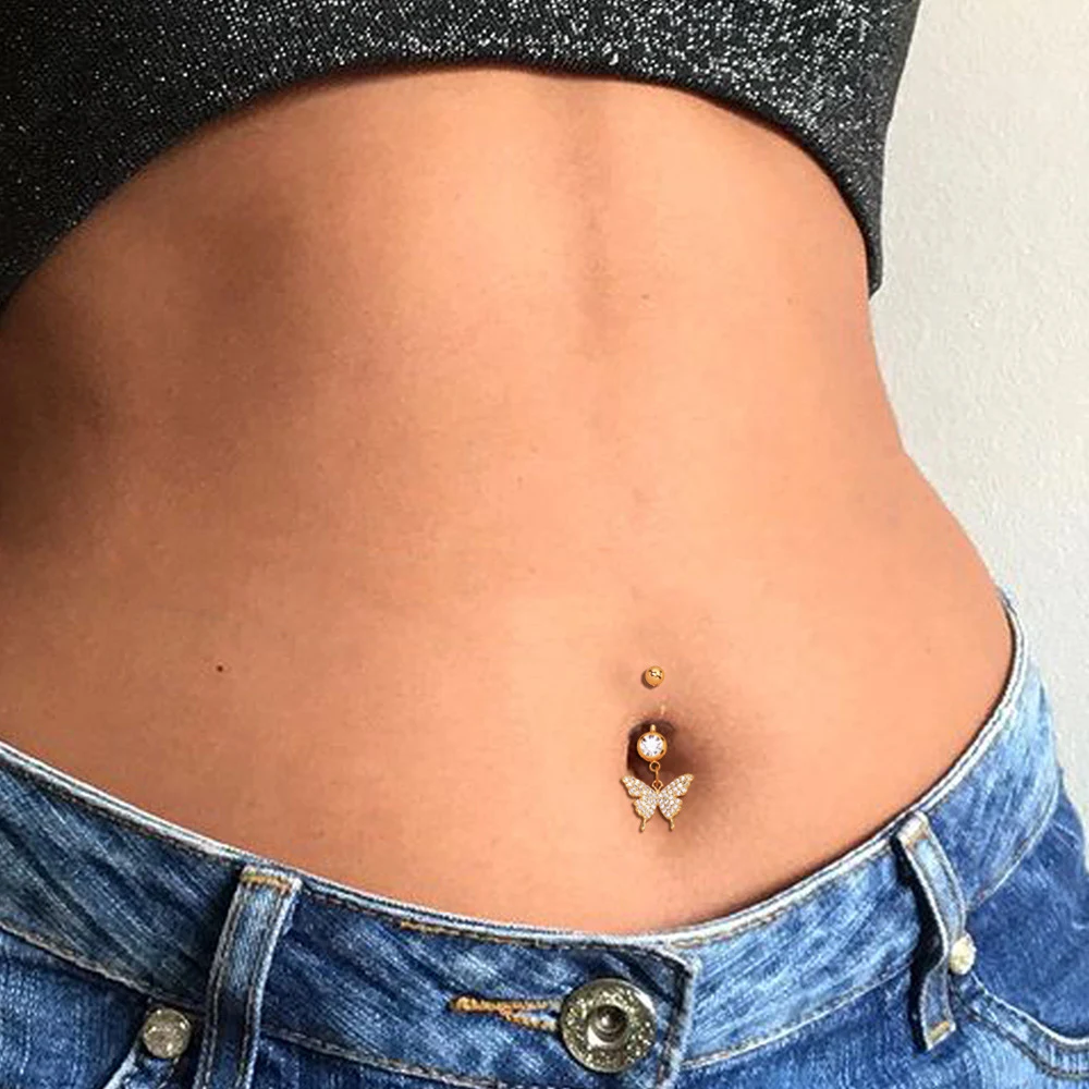 Title 3, Bijou de nombril papillon zircon cœur, idéal po...