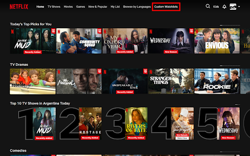 Netflix Custom Watchlists