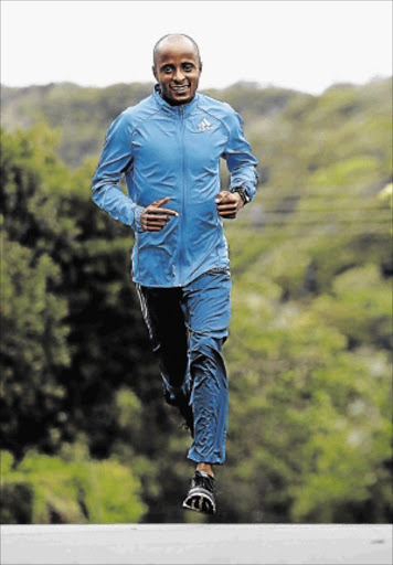 READY FOR TAKE-OFF: Lusapho April prepares for the New York Marathon on Sunday Photo: ALAN EASON