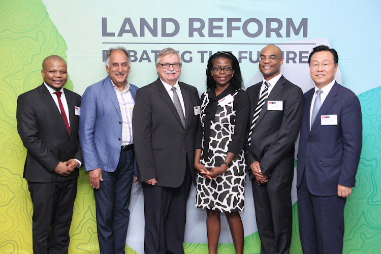 Malusi Ndlovu with the panel: Cas Coovadia, Pierre Vercueil, Trudi Makhaya, Herman Warren and Dr Park Jong-Dae. Picture: SUPPLIED