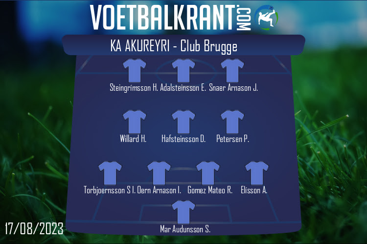 Opstelling KA Akureyri | KA Akureyri - Club Brugge (17/08/2023)